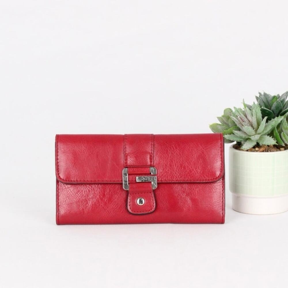 Guess Y2K Cherry Red Leather Trifold Wallet